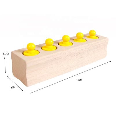 ซ็อกเก็ตทรงกระบอกประสาทสัมผัส 3 ซม. Montessori Knobbed Cylinder Blocks Preschool