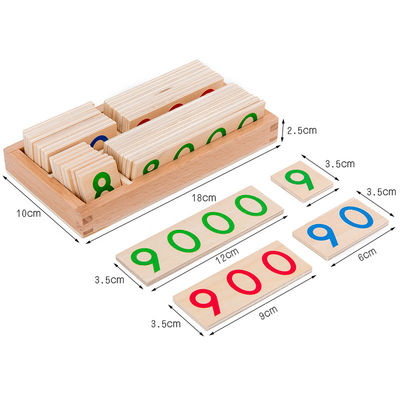 บัตรตัวเลขปริศนาจับคู่ไม้ Montessori 6.5 ซม