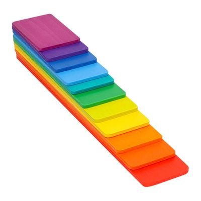 11 ล็อต Burlywood Wooden Rainbow Stacker Toy Macaron Beech