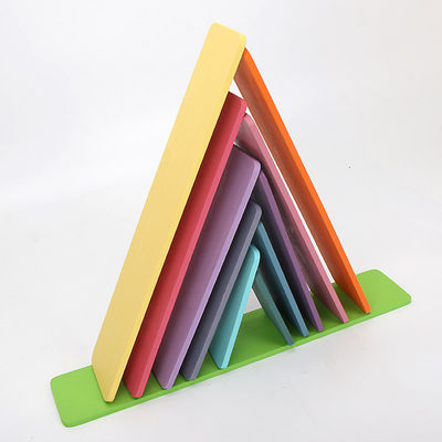11 ล็อต Burlywood Wooden Rainbow Stacker Toy Macaron Beech