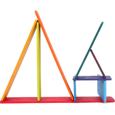 11 ล็อต Burlywood Wooden Rainbow Stacker Toy Macaron Beech
