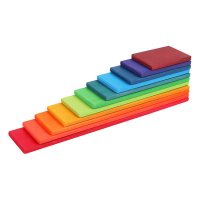 11 ล็อต Burlywood Wooden Rainbow Stacker Toy Macaron Beech
