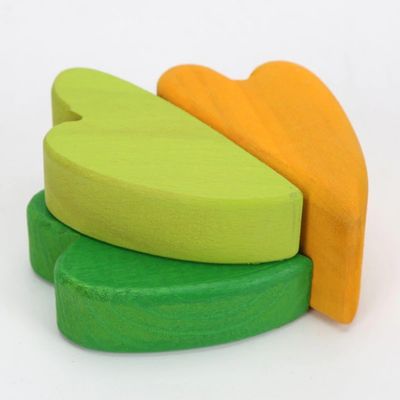 Nordic Jenga Wooden Rainbow ซ้อนบล็อกอาคารไม้ธรรมชาติ