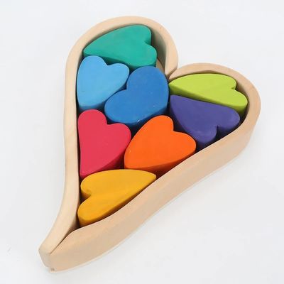 Nordic Jenga Wooden Rainbow ซ้อนบล็อกอาคารไม้ธรรมชาติ