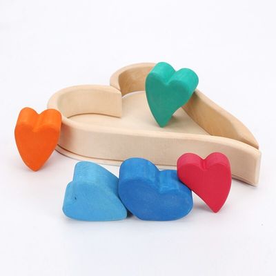 Nordic Jenga Wooden Rainbow ซ้อนบล็อกอาคารไม้ธรรมชาติ