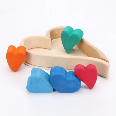 Nordic Jenga Wooden Rainbow ซ้อนบล็อกอาคารไม้ธรรมชาติ