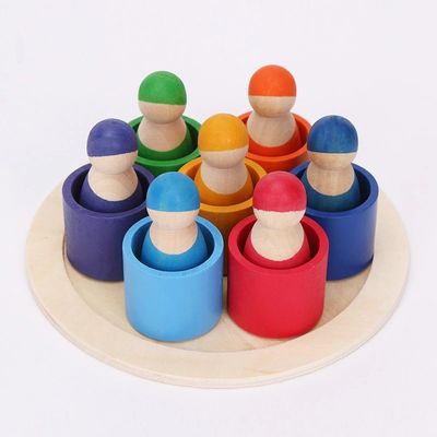Exclusive Set 12 ชิ้น Peg Rainbow Arch Stacker ของเล่นปลอดสารพิษนอร์ดิก