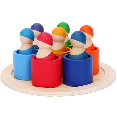 Exclusive Set 12 ชิ้น Peg Rainbow Arch Stacker ของเล่นปลอดสารพิษนอร์ดิก