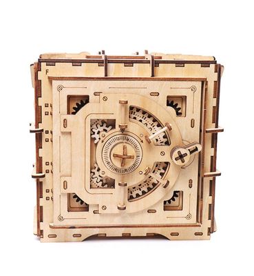 INS Nordic Wooden Block Puzzle ของเล่นกล่องปริศนาไม้ 3 มิติเครื่องกล
