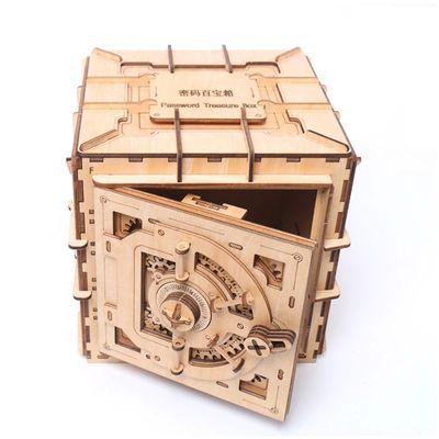 INS Nordic Wooden Block Puzzle ของเล่นกล่องปริศนาไม้ 3 มิติเครื่องกล
