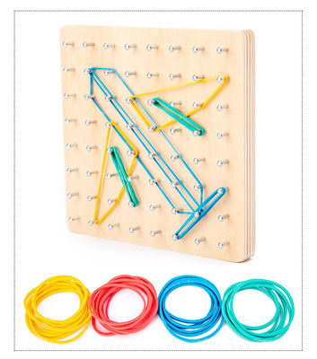 เด็ก 15 ซม. ผูกเล็บไม้คณิตศาสตร์ของเล่นคณิตศาสตร์บล็อกไม้ Montessori กราฟฟิคบอร์ด