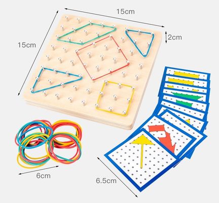 เด็ก 15 ซม. ผูกเล็บไม้คณิตศาสตร์ของเล่นคณิตศาสตร์บล็อกไม้ Montessori กราฟฟิคบอร์ด