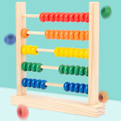 3D Geometric 15 ซม. ลูกปัดไม้นับลูกคิดตัวเลขของเล่นเด็ก