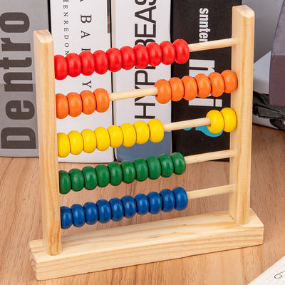 3D Geometric 15 ซม. ลูกปัดไม้นับลูกคิดตัวเลขของเล่นเด็ก
