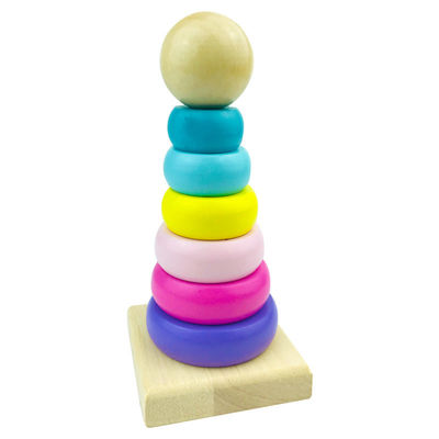 5.51in ของเล่นเด็ก Montessori ไม้ Beech Wood Teether