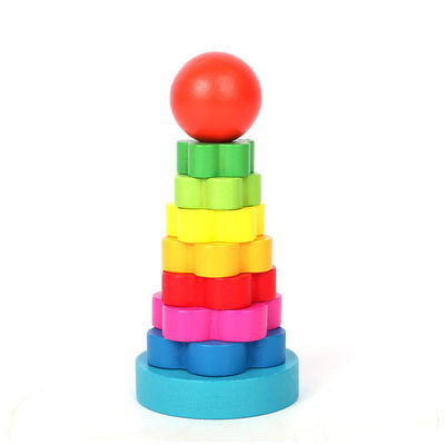 5.51in ของเล่นเด็ก Montessori ไม้ Beech Wood Teether