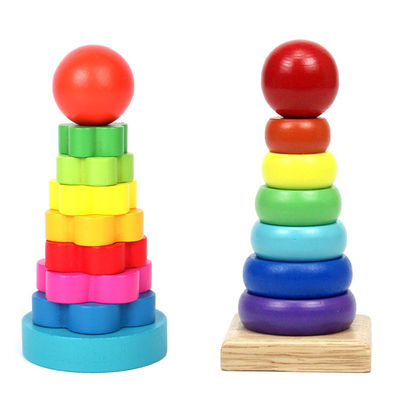 5.51in ของเล่นเด็ก Montessori ไม้ Beech Wood Teether
