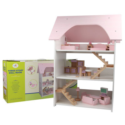 เครื่องประดับ ISO9001 Miniature Dollhouse Furniture เฟอร์นิเจอร์บ้านตุ๊กตาบาร์บี้ไม้