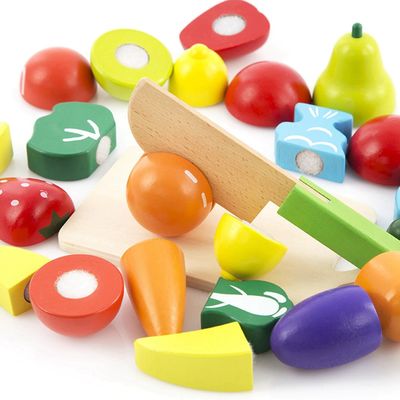 ของเล่นผักไม้จำลอง ISO9001 สีไม้เล่นผลไม้