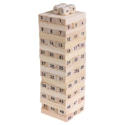 Digits Domino Wooden Building Blocks เกม Toy Tower Stacking