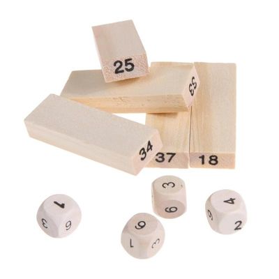 Digits Domino Wooden Building Blocks เกม Toy Tower Stacking