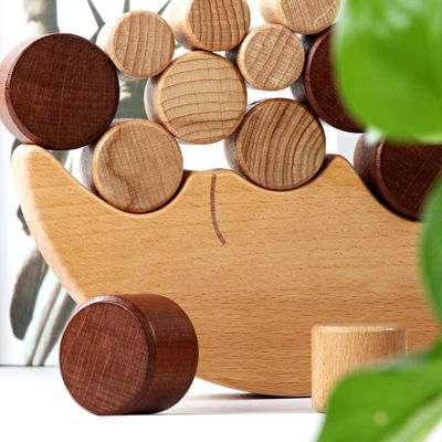 Montessori Moon บล็อกไม้ขนาดเล็กเป้าหมายยอดบีช
