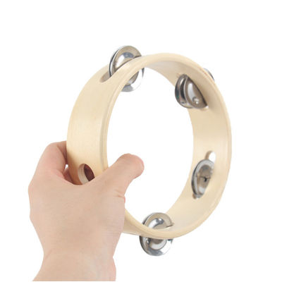 BeBe ของเล่นไม้ดนตรี 15 ซม. Handbell Wooden Tambourine Baby