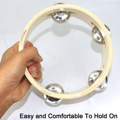 BeBe ของเล่นไม้ดนตรี 15 ซม. Handbell Wooden Tambourine Baby