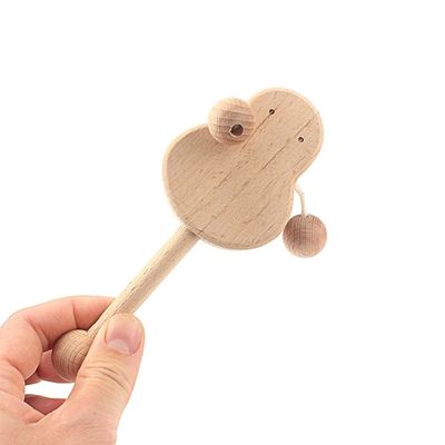 Handbell ยางกัดไม้ 6 นิ้ว Safe Tambor Beech Wood Teether