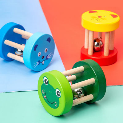Montessori Rattle 1.9in ของเล่นไม้ดนตรีเด็กชุดเครื่องดนตรีไม้