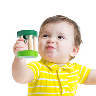 Montessori Rattle 1.9in ของเล่นไม้ดนตรีเด็กชุดเครื่องดนตรีไม้