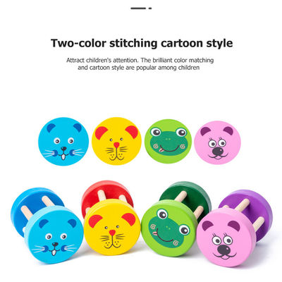 Montessori Rattle 1.9in ของเล่นไม้ดนตรีเด็กชุดเครื่องดนตรีไม้