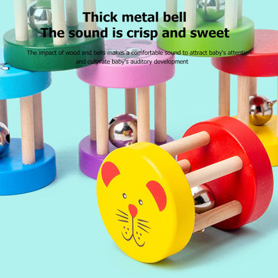 Montessori Rattle 1.9in ของเล่นไม้ดนตรีเด็กชุดเครื่องดนตรีไม้
