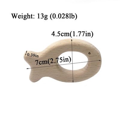 Beech Handmade 55mm Wooden Teething Toy สร้อยคอยางกัดไม้ธรรมชาติ