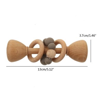 กระต่าย 5.12in ยางกัดไม้บีช Natural Wooden Bunny Teether