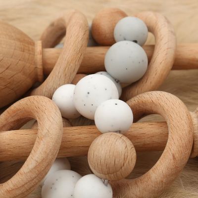 กระต่าย 5.12in ยางกัดไม้บีช Natural Wooden Bunny Teether