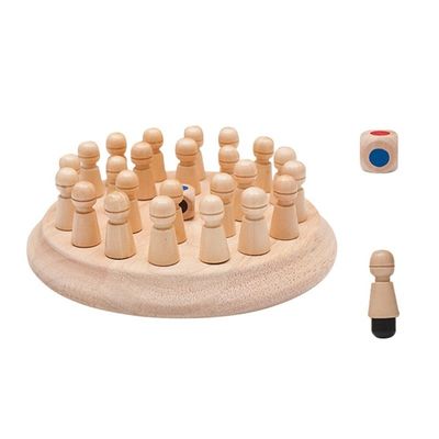 ของเล่นไม้ 1.6in Memory Chess Block 4cm Wooden Memory Matchstick Chess