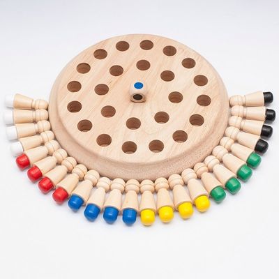 ของเล่นไม้ 1.6in Memory Chess Block 4cm Wooden Memory Matchstick Chess