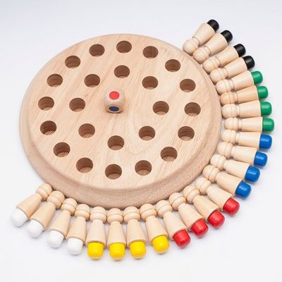 ของเล่นไม้ 1.6in Memory Chess Block 4cm Wooden Memory Matchstick Chess