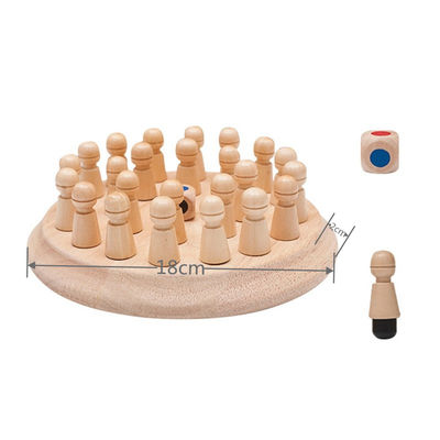 ของเล่นไม้ 1.6in Memory Chess Block 4cm Wooden Memory Matchstick Chess