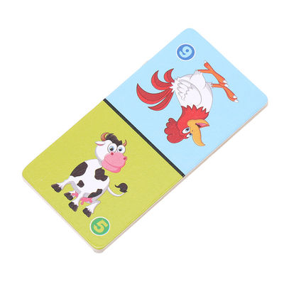 Solitaire 4cm Domino Cube Puzzle โดมิโนไม้สำหรับเด็กวัยหัดเดิน