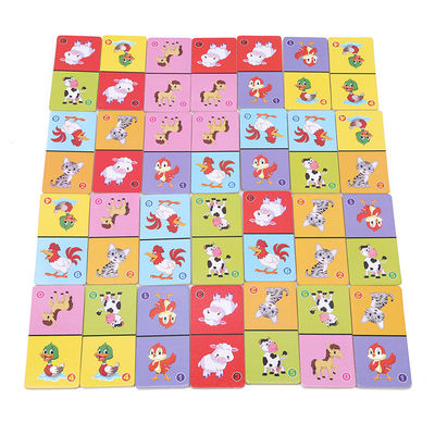 Solitaire 4cm Domino Cube Puzzle โดมิโนไม้สำหรับเด็กวัยหัดเดิน