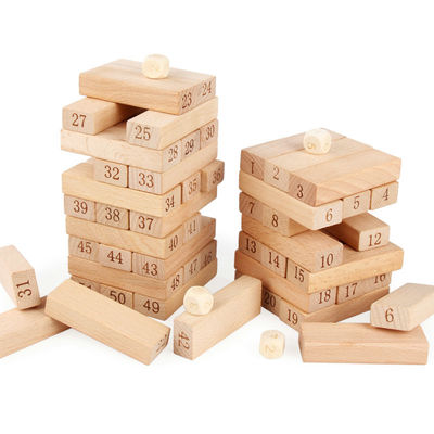 Digital 51PCS Log Building Blocks Dominos Jenga Blocks