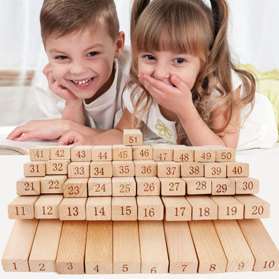 Digital 51PCS Log Building Blocks Dominos Jenga Blocks