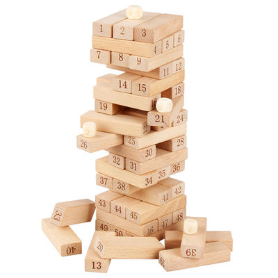 Digital 51PCS Log Building Blocks Dominos Jenga Blocks