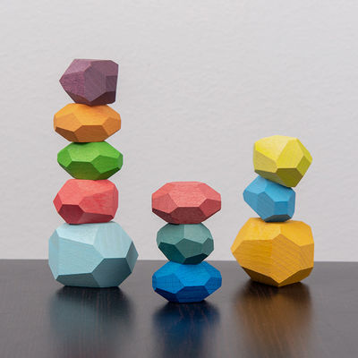 Rocks 190g Baby Building Blocks หินไม้ชุดมอนเตสซอรี่