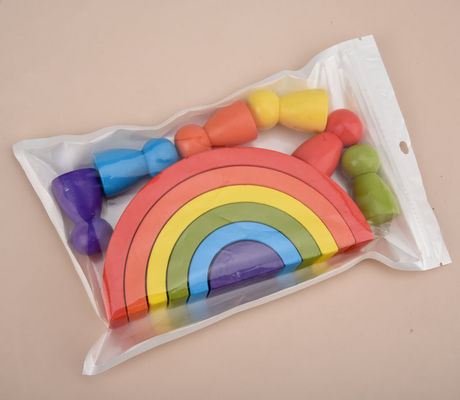 1.2in Arch Wooden Rainbow Stacker ชุดบล็อกไม้ธรรมชาติขนาดใหญ่