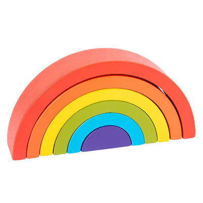 1.2in Arch Wooden Rainbow Stacker ชุดบล็อกไม้ธรรมชาติขนาดใหญ่