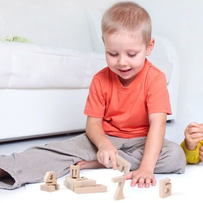 Balance Jenga Wooden Number Blocks ของเล่นตัวต่อไม้ 16 ซม. จัมโบ้