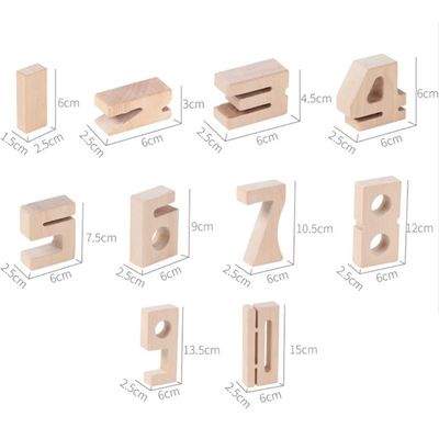 Balance Jenga Wooden Number Blocks ของเล่นตัวต่อไม้ 16 ซม. จัมโบ้
